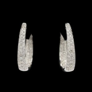 14k White Gold 2.60 CTW Inside-Out Diamond Earrings