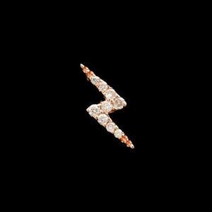 14k Rose Gold 0.06 CTW Diamond Lightning Bolt Threaded Post