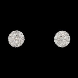 14k White Gold 0.19 CTW Pave Diamond Studs