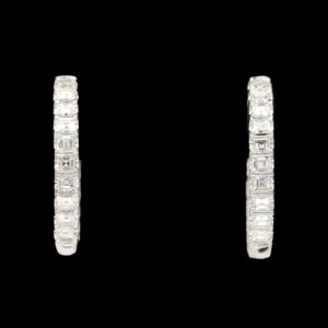 18k White Gold 1.70 CTW Inside Out Hoops