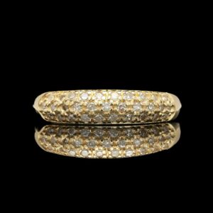 14k Yellow Gold Diamond Dome Ring