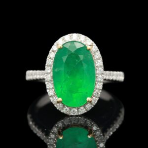 18k White Gold 3.55 CT Emerald & 0.90 CTW Diamond Ring
