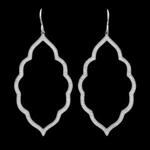 10k White Gold Diamond Marquise Shape Earrings