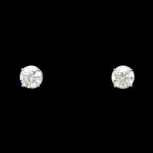 14k White Gold 1.20 CTW Diamond Stud Earrings