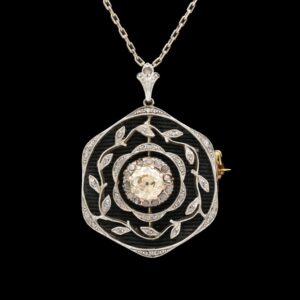 Edwardian Platinum & 14k Yellow Gold 1.20 CT Diamond Convertible Pin Necklace