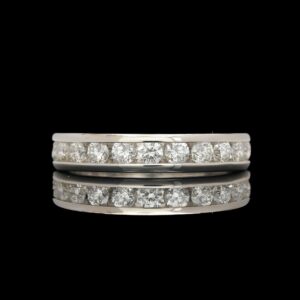 14k White Gold 0.66 CTW Channel Set Diamond Band