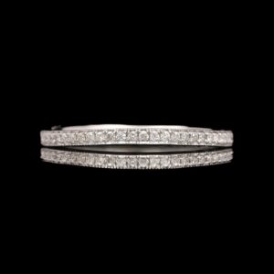10k white gold 0.16 ctw curved diamond band