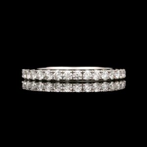 14k white gold & diamond half eternity wedding band