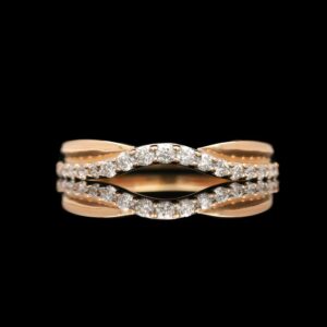 14k yellow gold diamond contour band