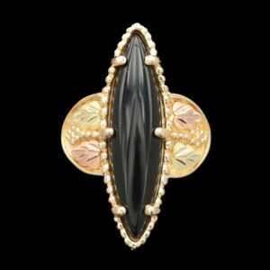 10k Black Hills Gold Co. 10k Two-Tone Onyx Pointer Ring