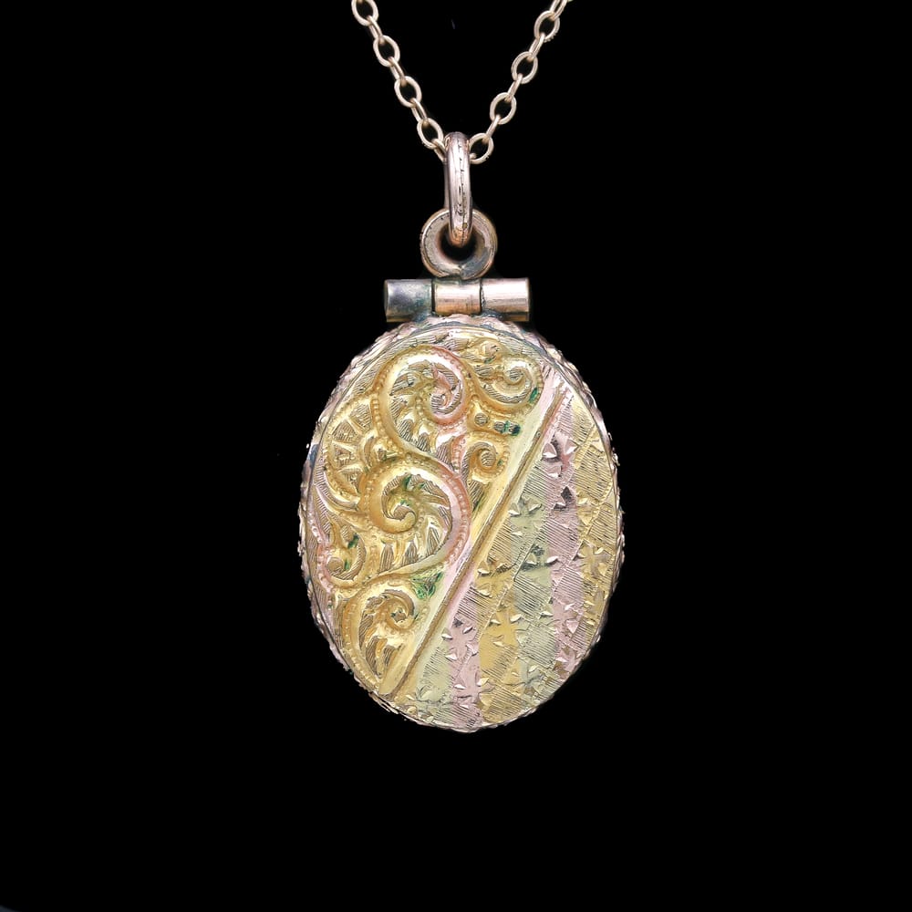 Victorian Two-Tone Gold Filled Locket Necklace