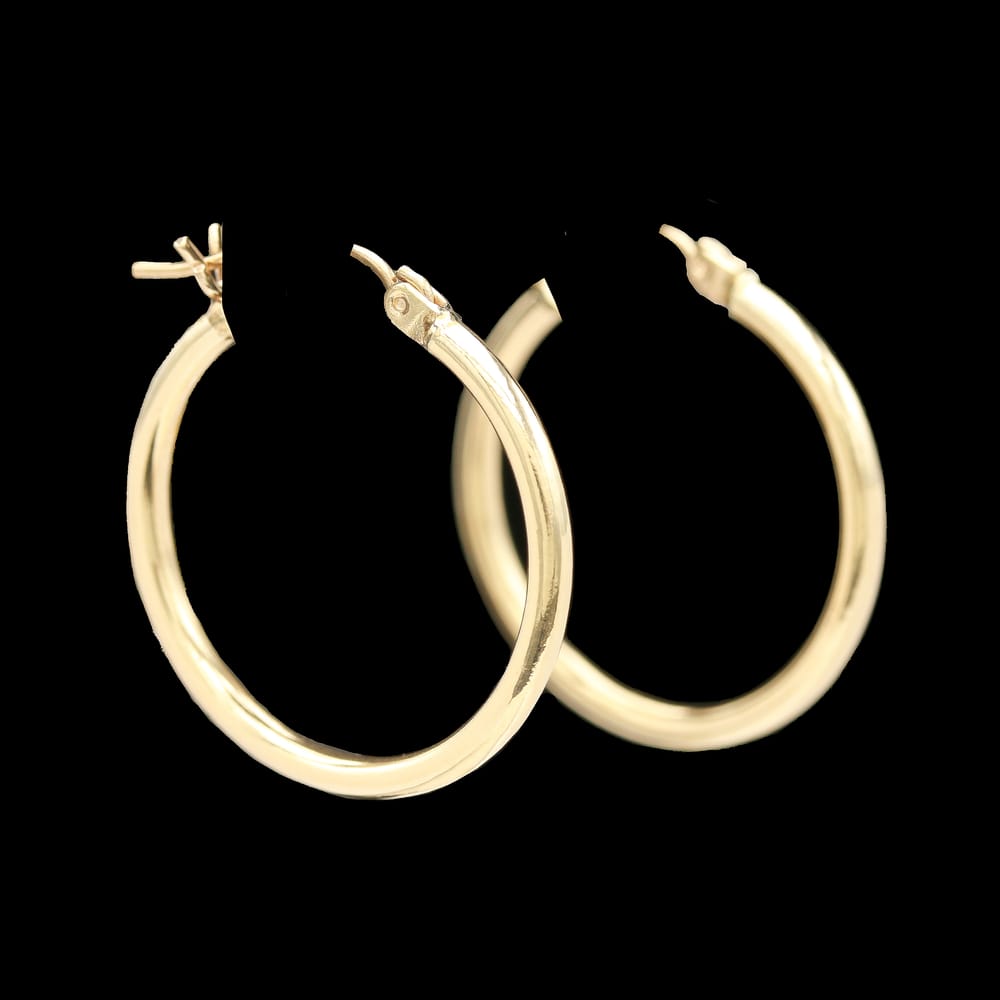 14k yellow gold 24.00 mm hoop earrings