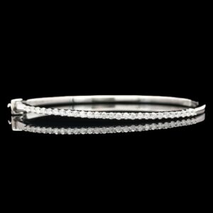 14k White Gold 14k 0.75 CTW Biamond Bangle Bracelet