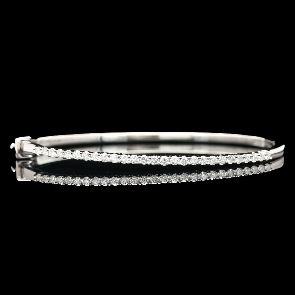 14k White Gold 14k 0.75 CTW Biamond Bangle Bracelet