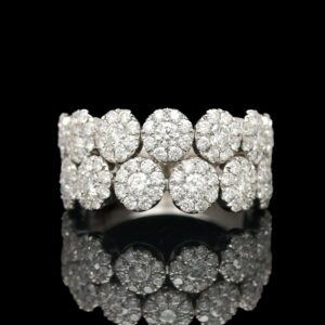 18k White Gold 2.00 ctw Double Row Diamond Band