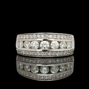 14k White Gold 1.00 CTW Channel Set Diamond Ring