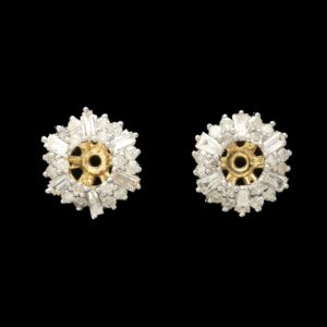 14k yellow gold diamond stud earring jackets