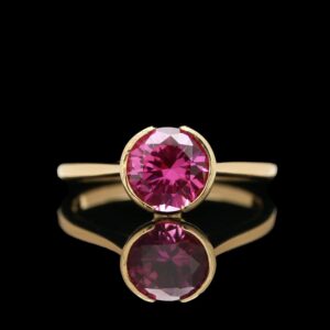 14k yellow gold solitaire cubic zirconia ring