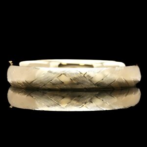 14k y/g textured bangle bracelet, 11.7 grams, 7.5"