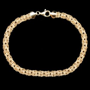 Vermeil Sterling Silver 6.00 mm Byzantine Link Bracelet