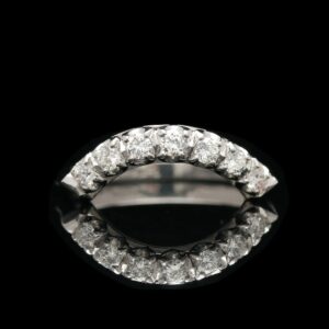 vintage platinum 0.29 ctw diamond contour band