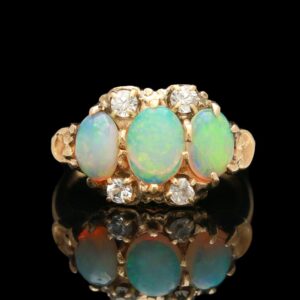 stern & stern romany gold retro opal & glass paste ring