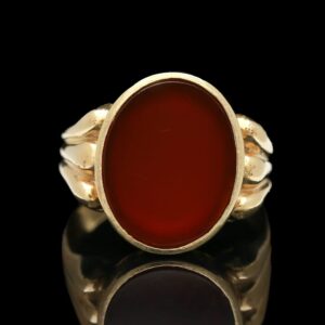 Antique 8k Yellow Gold Carnelian Signet Ring