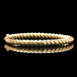 14k yellow gold twist bangle bracelet
