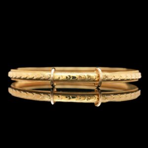 Antique Adjustable 14k Yellow Gold Baby Bangle Bracelet