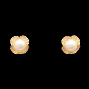 14k yellow gold 5.90 mm pearl stud earrings