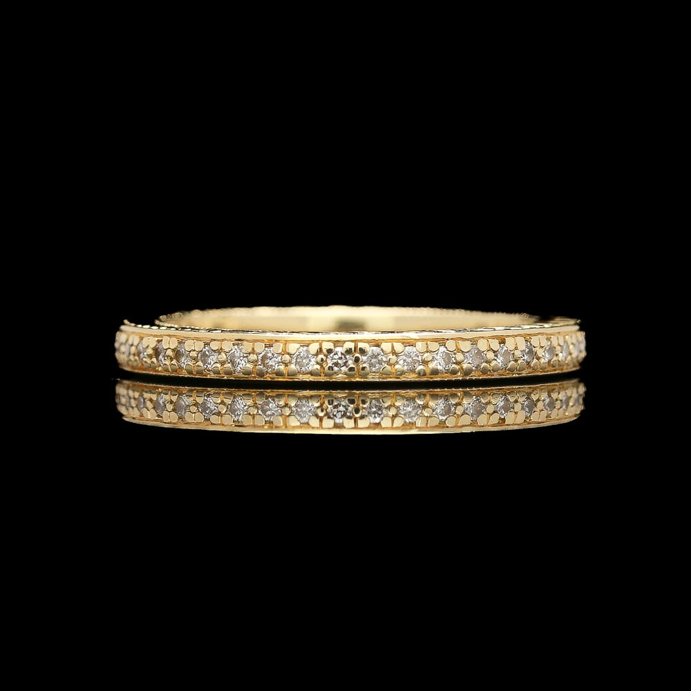 007-001736_11kufkIAA 14k engraved yellow gold 0.53 ctw diamond eternity band