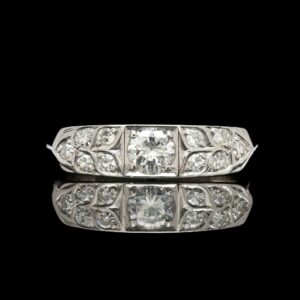 vintage 14k white gold 0.51 ctw diamond ring