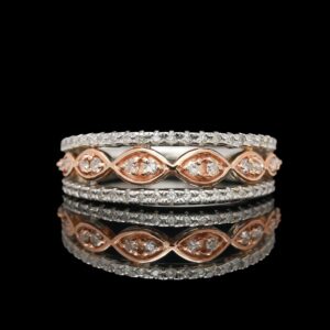 14k two tone 0.42 ctw diamond band