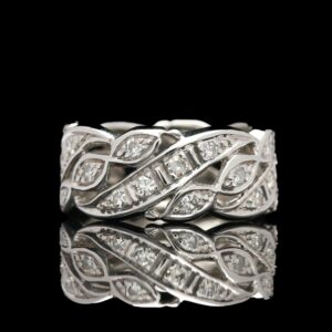 vintage 14k white gold 0.80 ctw diamond band