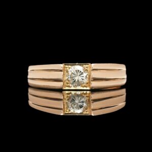 vintage 10k rose gold 0.30 ct diamond solitaire ring