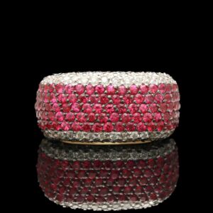 le vian 14k pavé set ruby & diamond ring