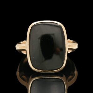 church & co art deco 10k yellow gold onyx signet ring