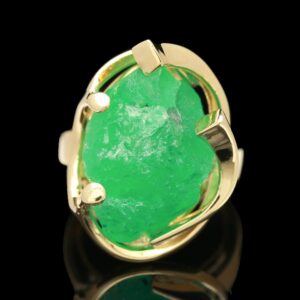 18k yellow gold emerald crystal ring