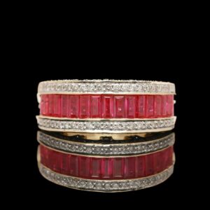 le vian 14k ruby & diamond band ring