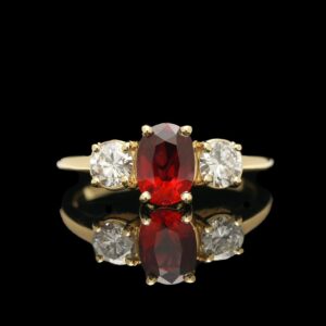 18k yellow gold 1.03 ct ruby & diamond ring