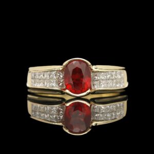14k yellow gold ruby & diamond ring