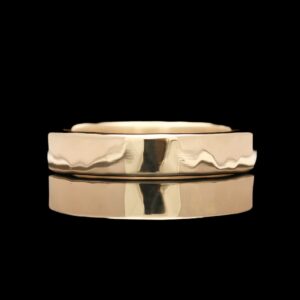 14k yellow gold rock finish band