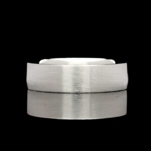 14k white gold brushed finish band