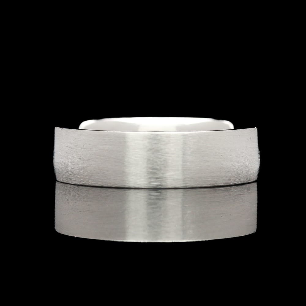 14k white gold brushed finish band