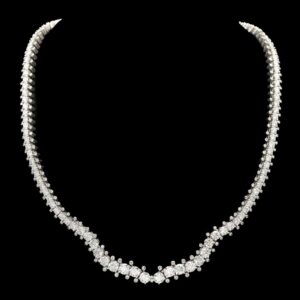 18k white gold 22.05 ctw diamond riviera necklace