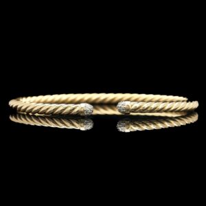 18k Yellow Gold 0.20 ctw Diamond Cuff Bracelet