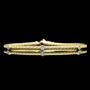 14k Yellow Gold Diamond Cable Bracelet