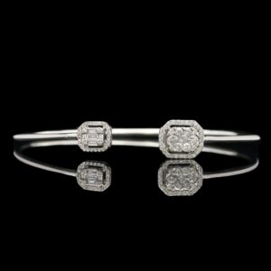 18k white gold 0.60 ctw diamond cuff bracelet
