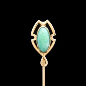 antique 14k yellow gold turquoise stick pin