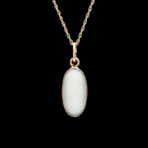 antique 10k yellow gold moonstone pendant necklace